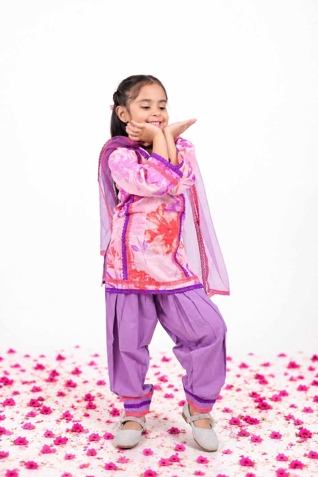 Lavender Bloom Kurta Set