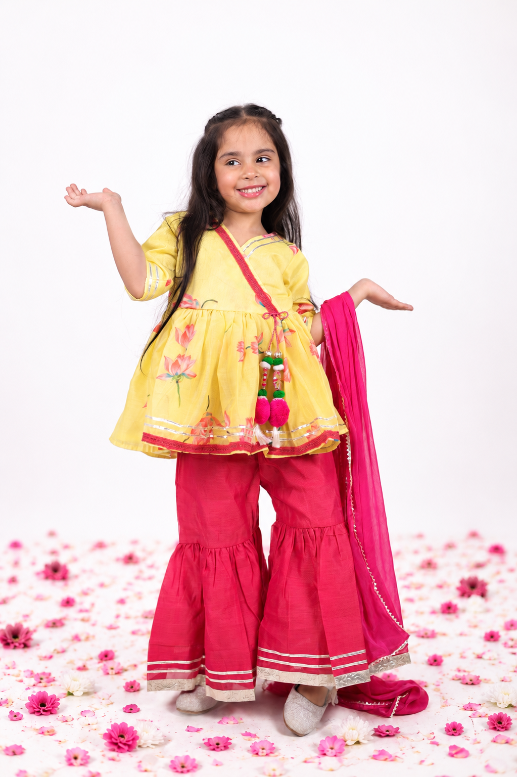 Pichwai Lotus Sharara Set