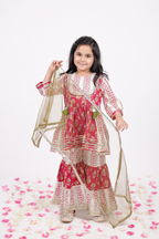 Rosy Blossom Heritage Sharara Set