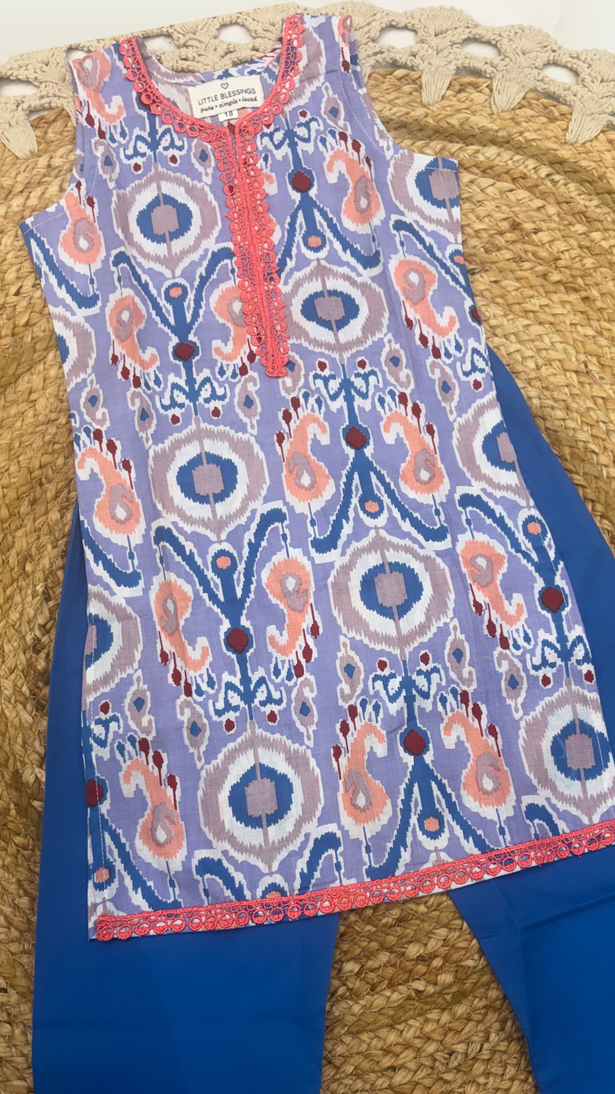 Indigo Ikat Twirl Set