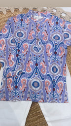 Blue Ikat Heritage Kurta Set