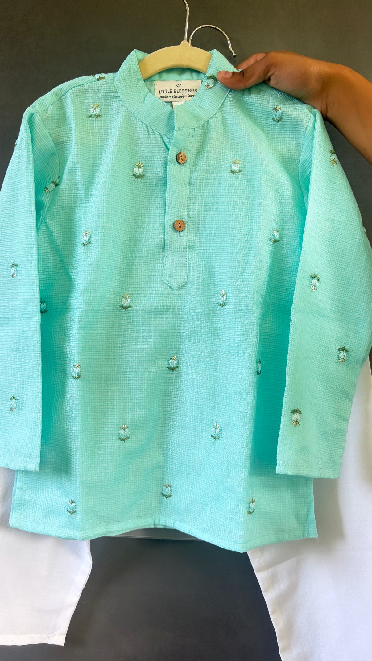 Neelkamal Kota Doria Kurta Set