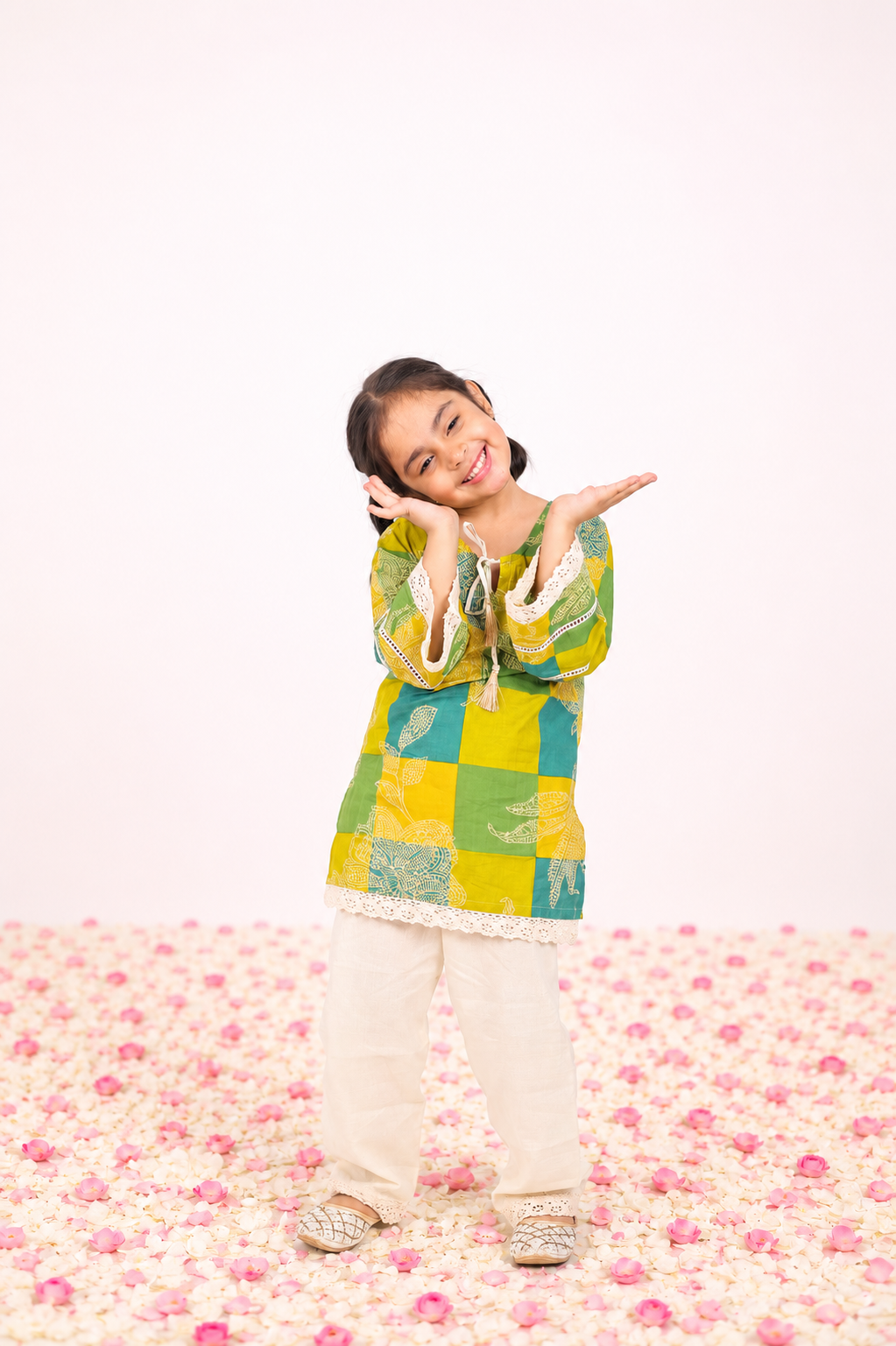 MUSTARD YELLOW MEADOW MOSIAC KURTA SET