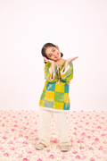 MUSTARD YELLOW MEADOW MOSIAC KURTA SET