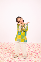 MUSTARD YELLOW MEADOW MOSIAC KURTA SET