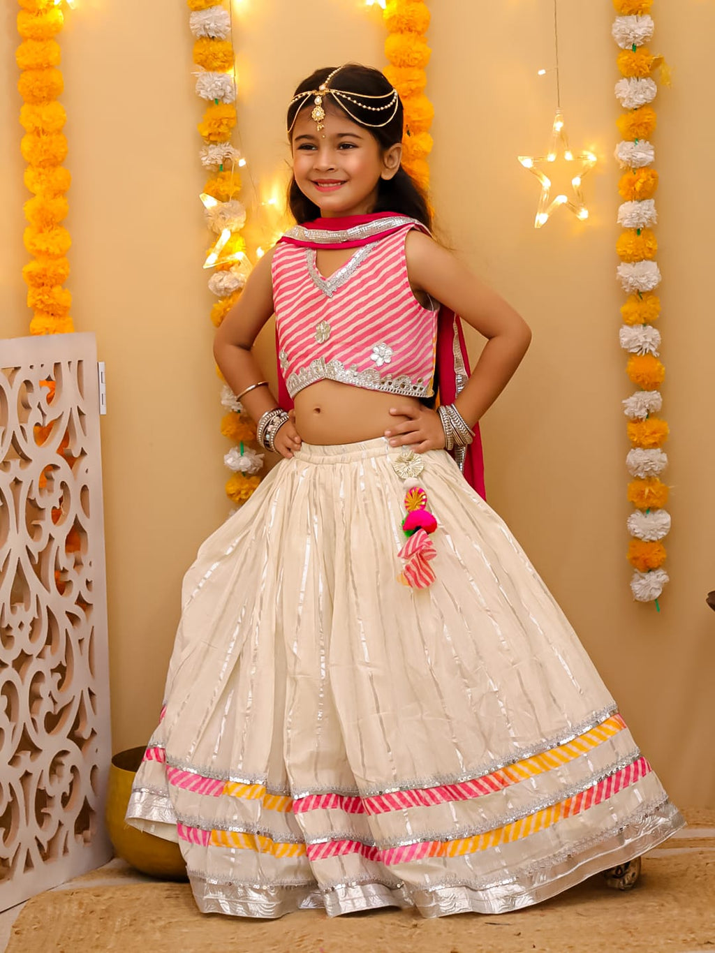 Gulrang Leheriya Lehenga Set