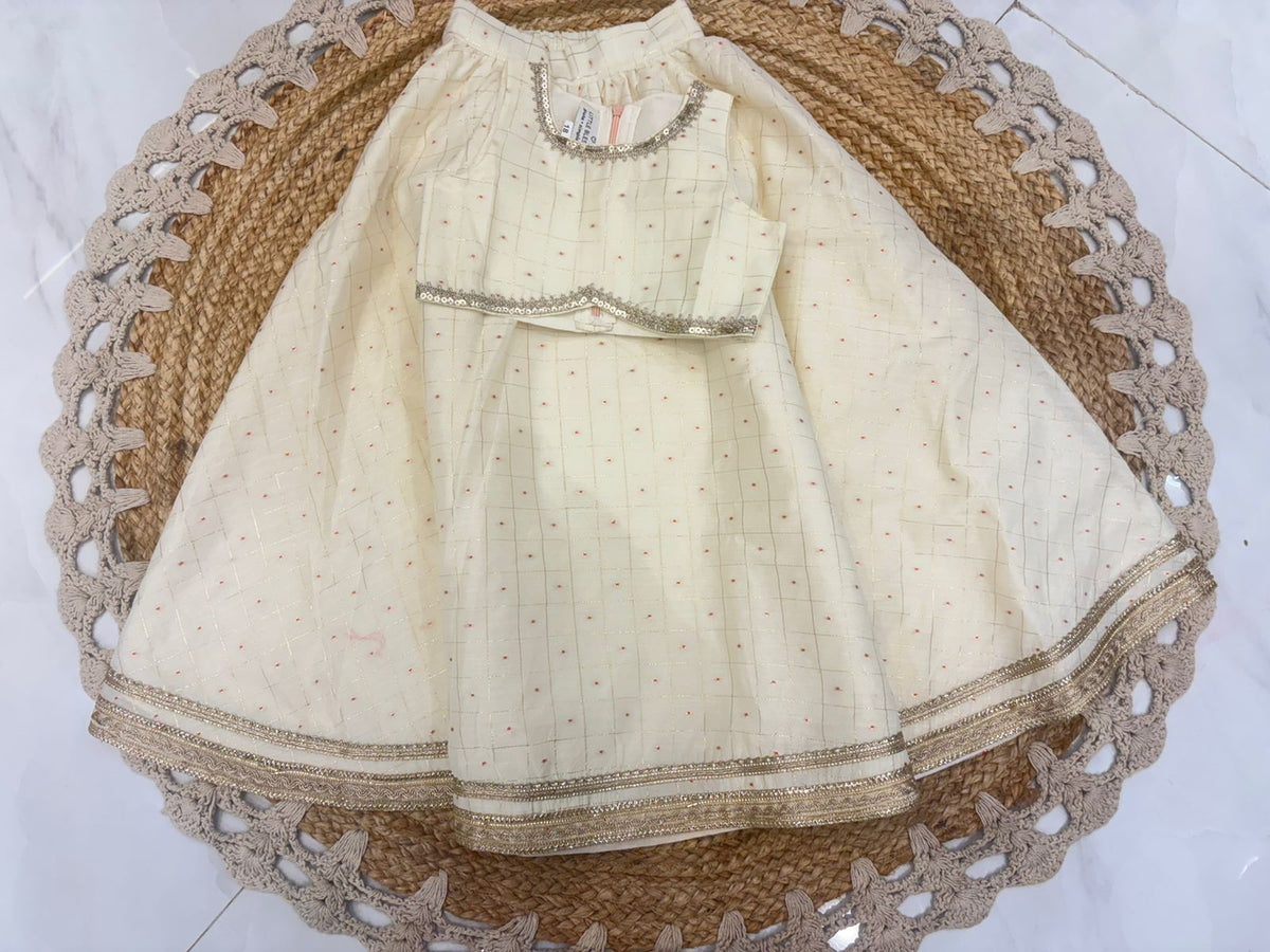Ivory Check lehenga Set