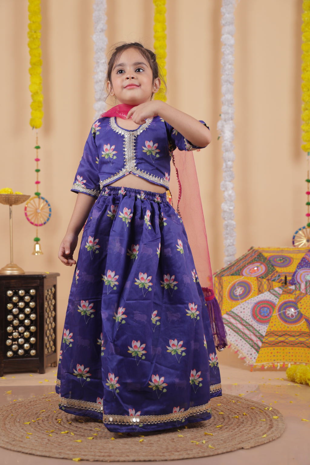 PUPLE BLOSSOM TWIRL LEHENGA