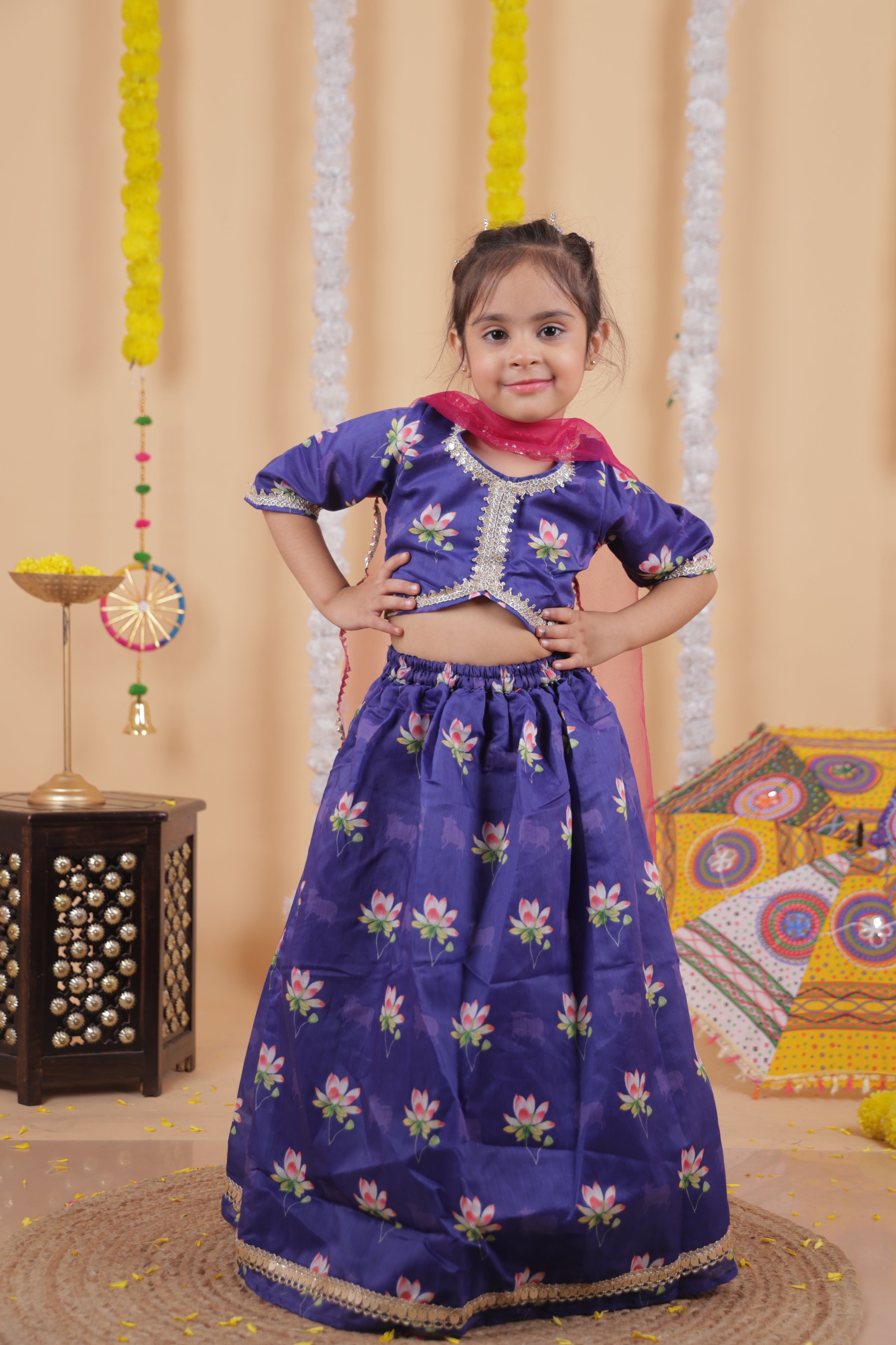 PUPLE BLOSSOM TWIRL LEHENGA