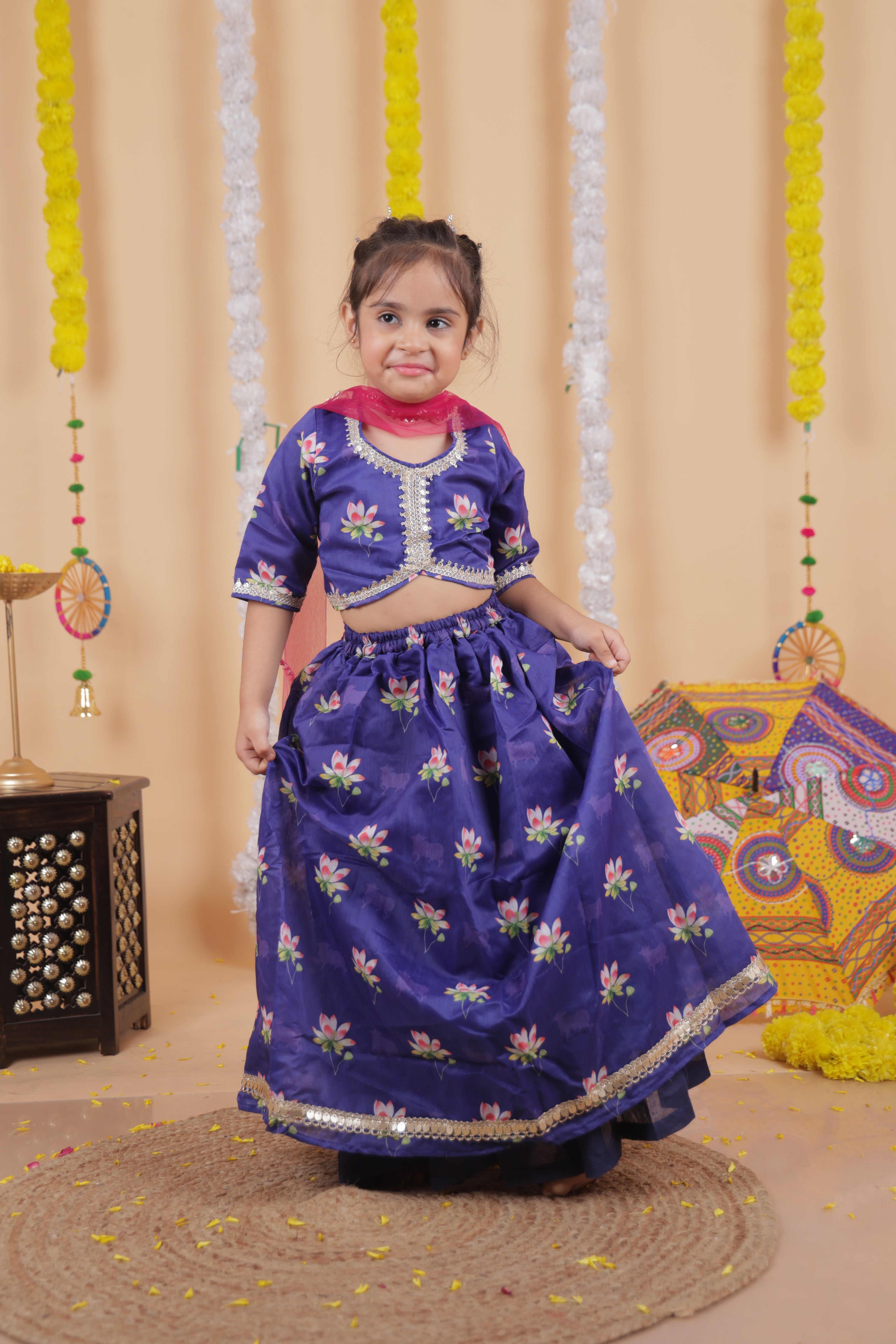 PUPLE BLOSSOM TWIRL LEHENGA