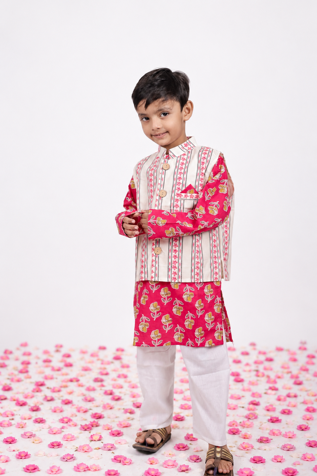 Rosy Blossom Prince Kurta Set
