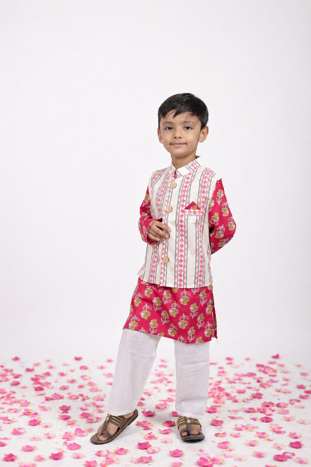 Rosy Blossom Prince Kurta Set